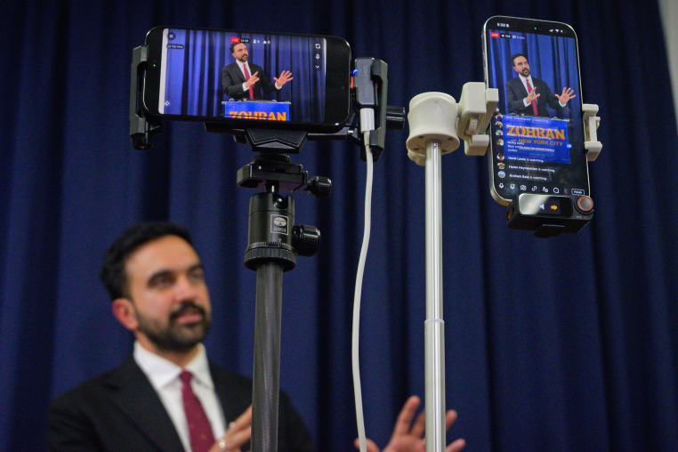 Zohran Mamdani at an influencer event ahead of the New York City  mayoral election on Oct. 28, 2025.