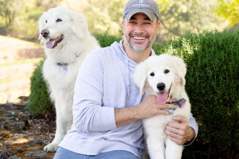 Art Murray with his dogs Stella and Mella.