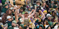 GREEN BAY, WISCONSIN - NOVEMBER 23: Fans cheer during the game between the Minnesota Vikings and Green Bay Packers at Lambeau Field on November 23, 2025 in Green Bay, Wisconsin. (Photo by Patrick McDermott/Getty Images)